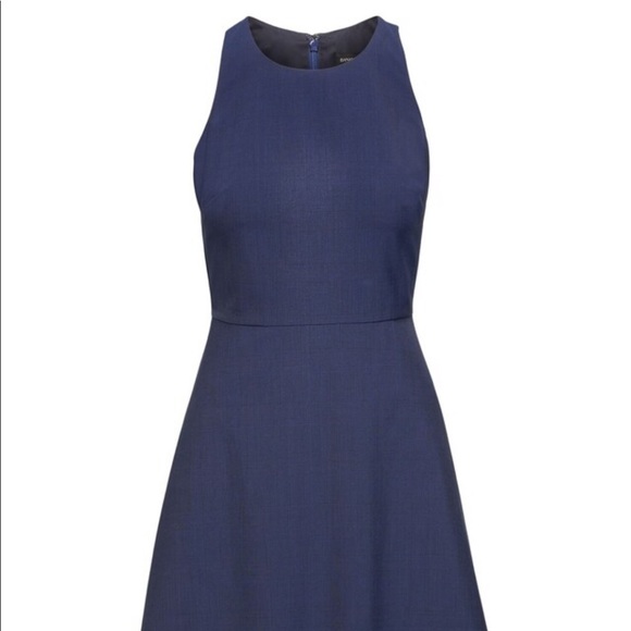 NWT Banana Republic Plaid Wool Blend Flare Dress 0 - Picture 4 of 5